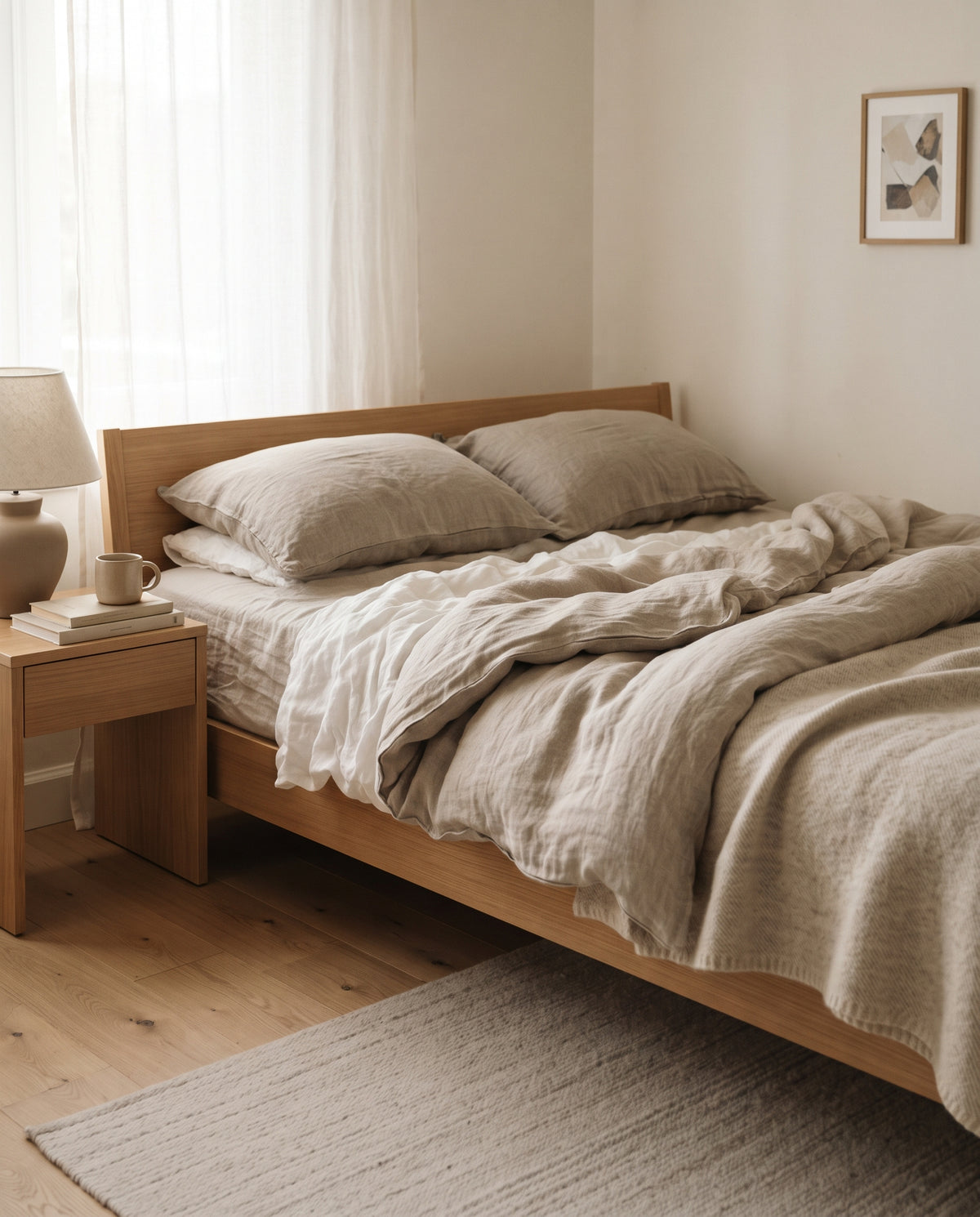 Leichte Decke ‘Bris’, 800 g Schafschurwolle, Bezug Baumwollsatin, Ansicht 1