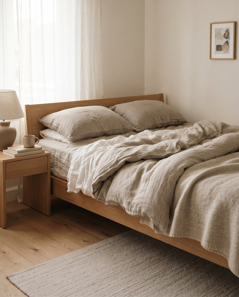 Leichte Decke ‘Bris’, 800 g Schafschurwolle, Bezug Baumwollsatin, Ansicht 1