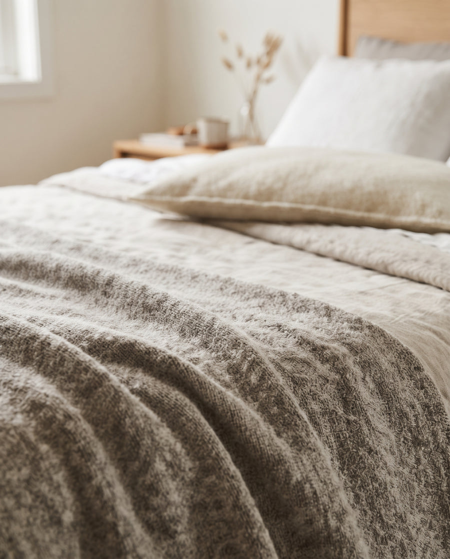 Flaches Kissen ‘Lav’, Wollvlies, flach, Ansicht 2