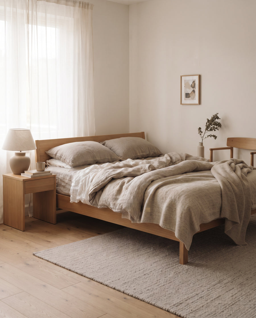 Leichte Decke ‘Bris’, 800 g Schafschurwolle, Bezug Baumwollsatin, Ansicht 3
